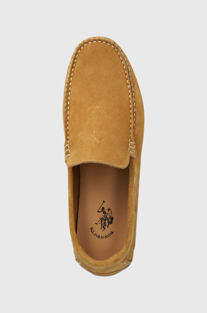 U.S. Polo Assn. Велурени мокасини RIVER в бежово - Pepit.bg