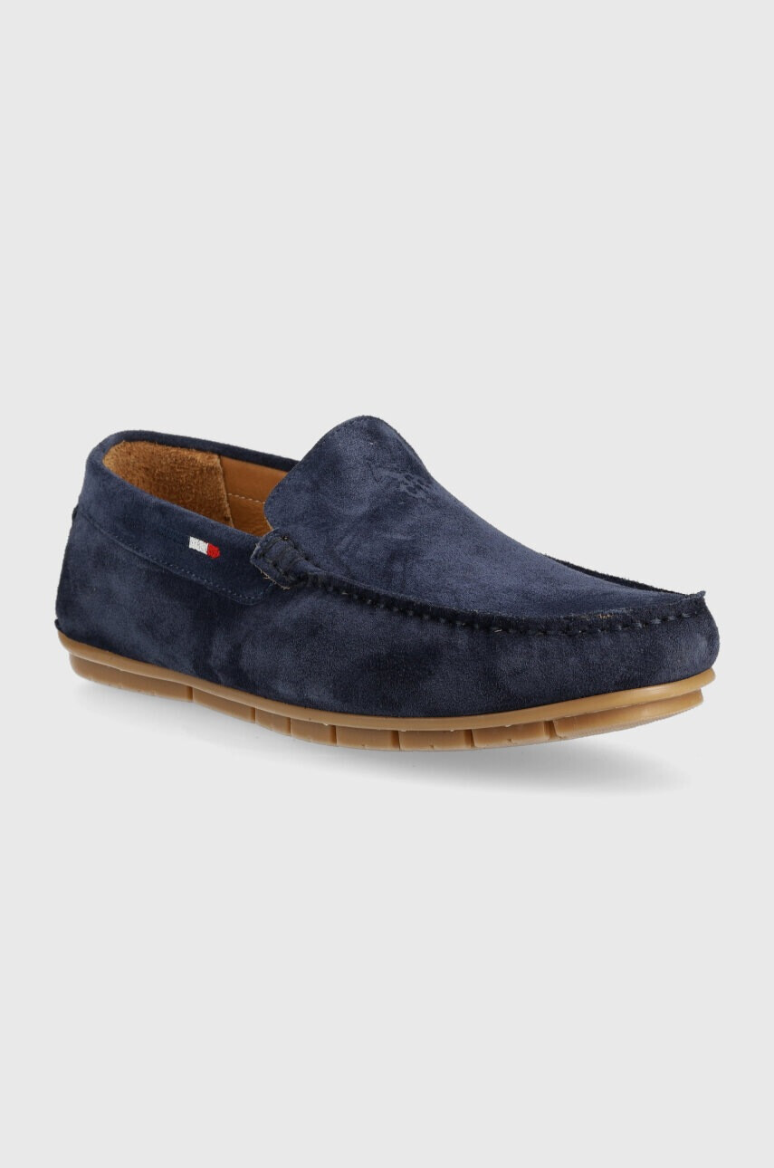 U.S. Polo Assn. Велурени мокасини RIVER в зелено - Pepit.bg