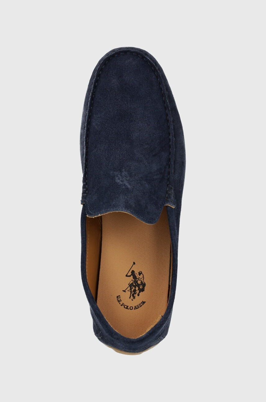 U.S. Polo Assn. Велурени мокасини RIVER в зелено - Pepit.bg