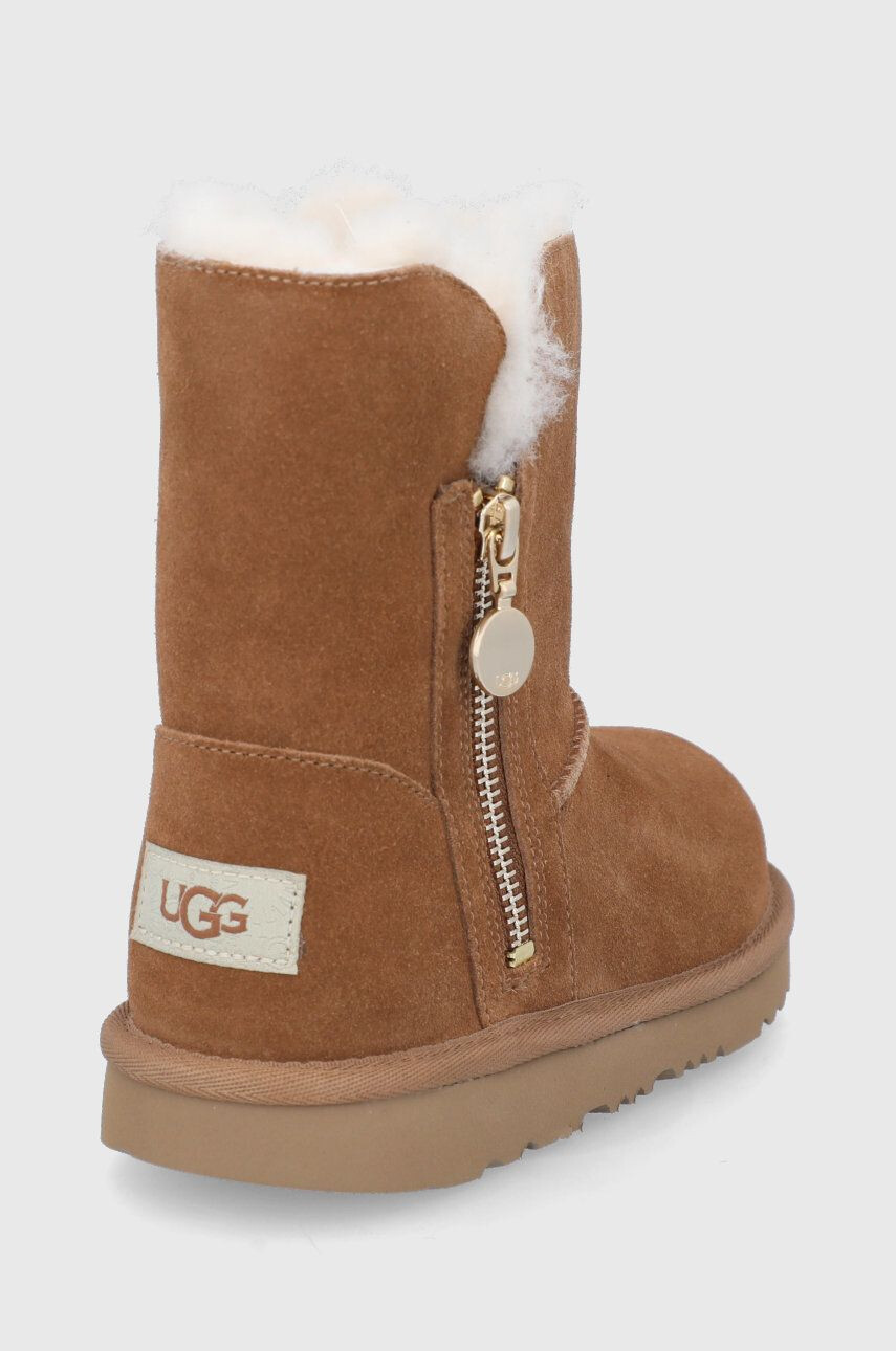 Ugg Детски велурени апрески Bailey Zip Short в кафяво - Pepit.bg