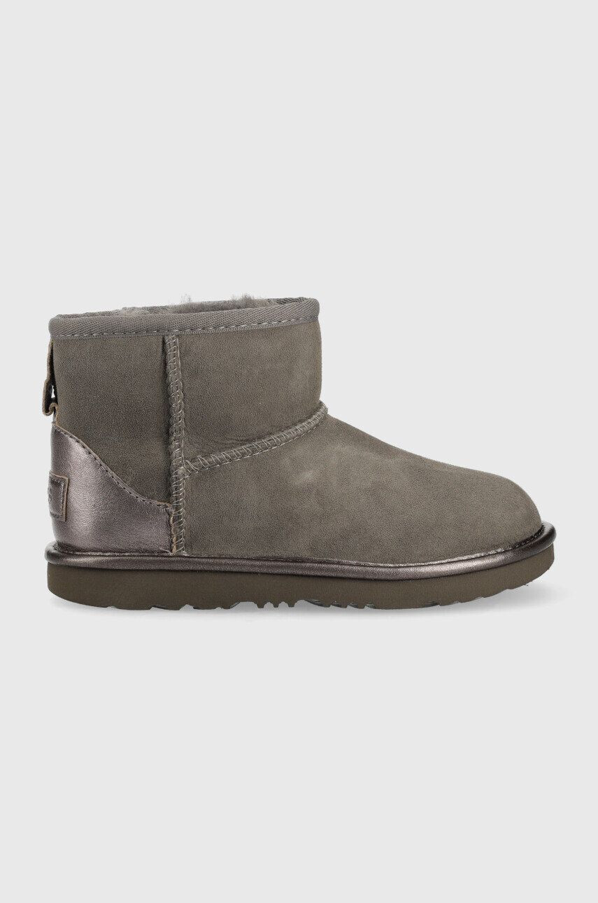 Ugg Детски велурени апрески Classic Mini Shine в сиво - Pepit.bg