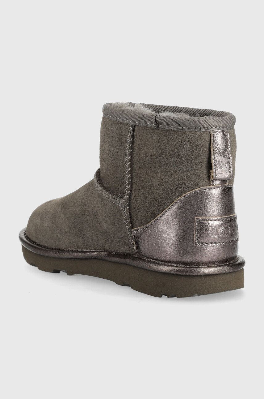 Ugg Детски велурени апрески Classic Mini Shine в сиво - Pepit.bg