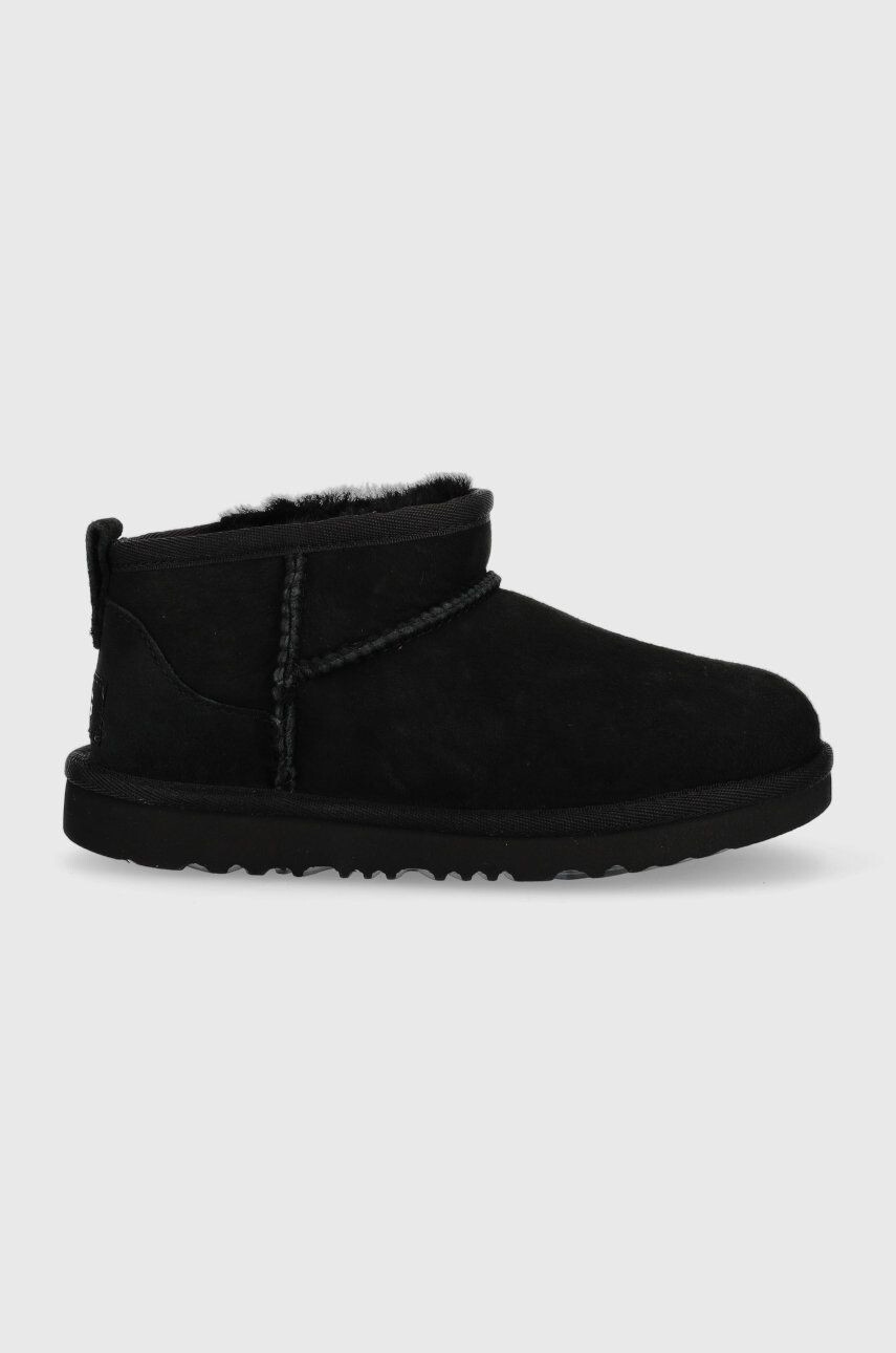 Ugg Детски велурени апрески Classic Ultra Mini в черно - Pepit.bg