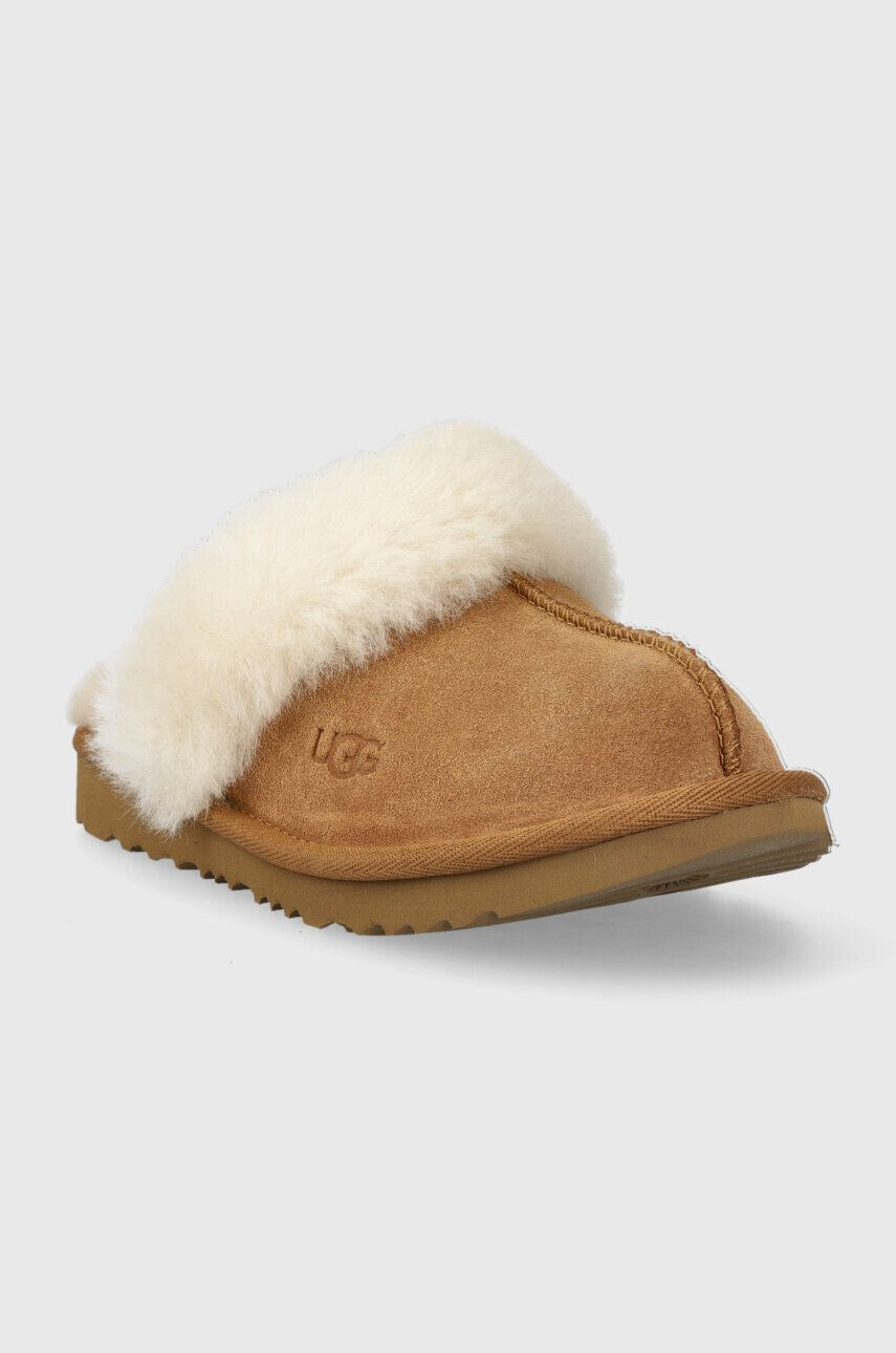 Ugg Детски велурени чехли K COZY II в бежово - Pepit.bg