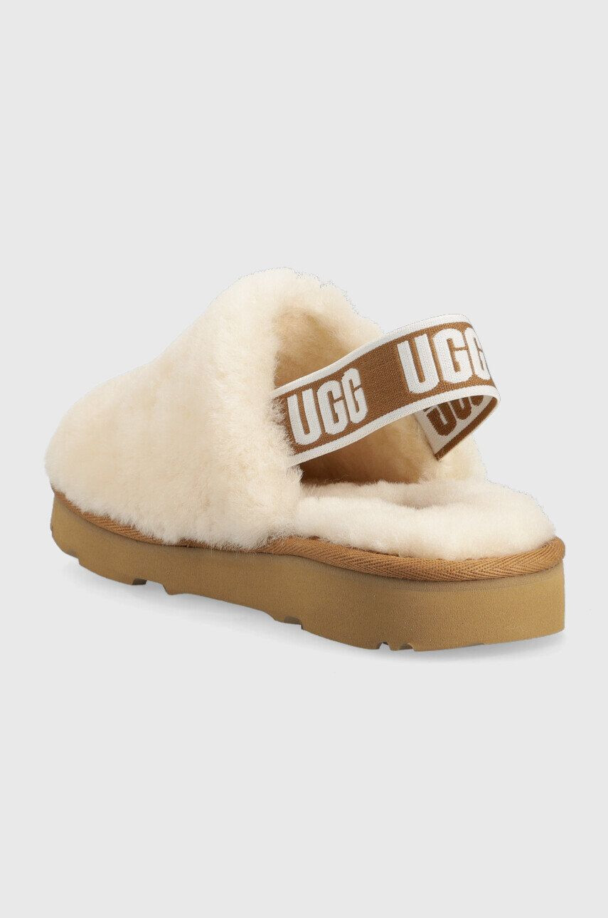 Ugg Детски вълнени пантофи Fluff Yeah Clog в бежово - Pepit.bg