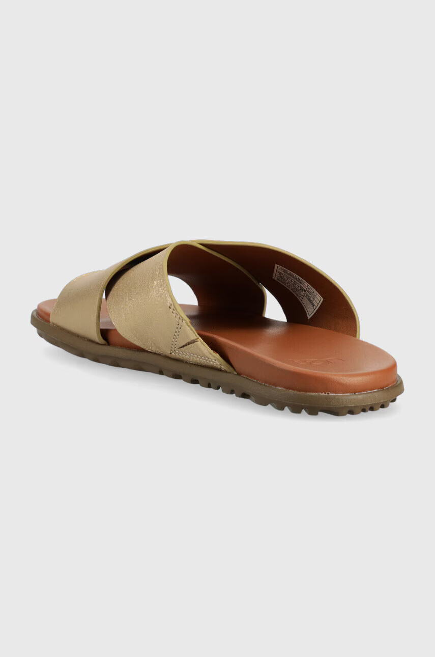 Ugg Кожени чехли Solivan Crossband в златисто 1144973 - Pepit.bg