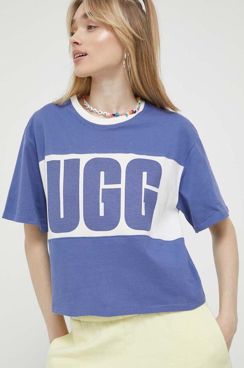 Ugg Памучна тениска в синьо - Pepit.bg