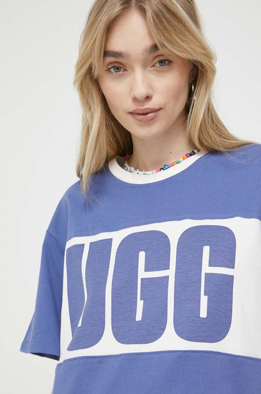 Ugg Памучна тениска в синьо - Pepit.bg