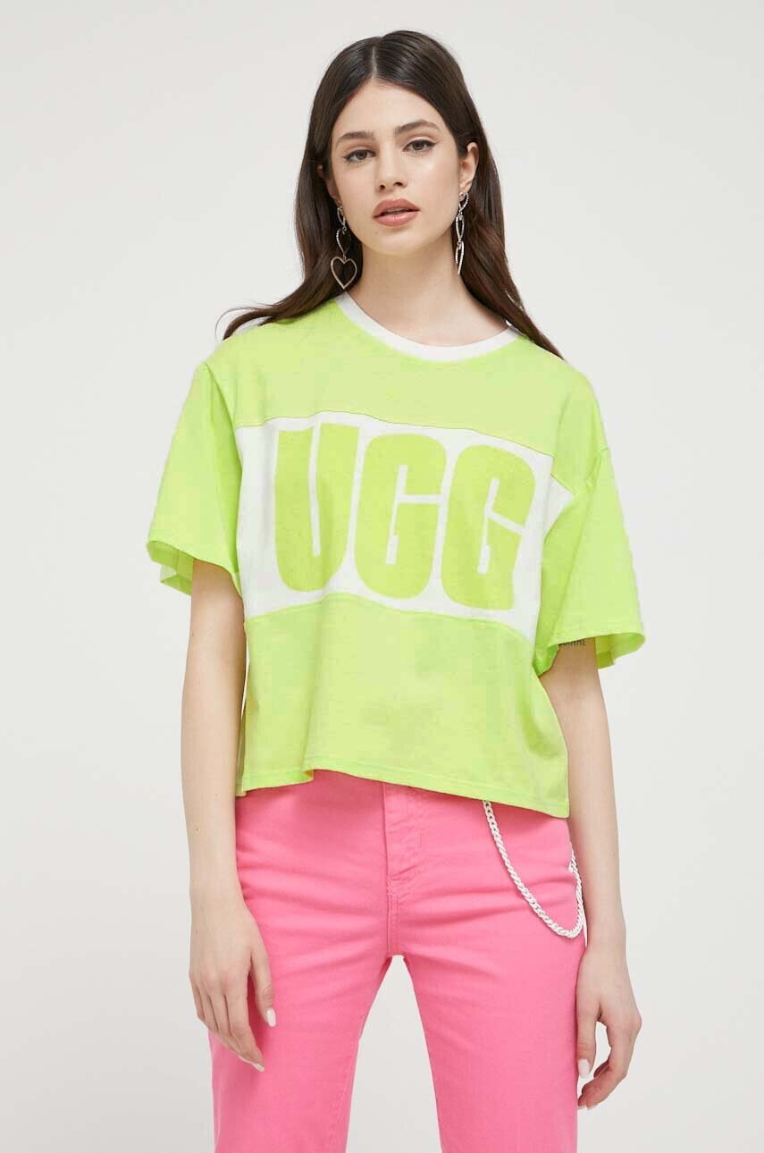 Ugg Памучна тениска в зелено - Pepit.bg