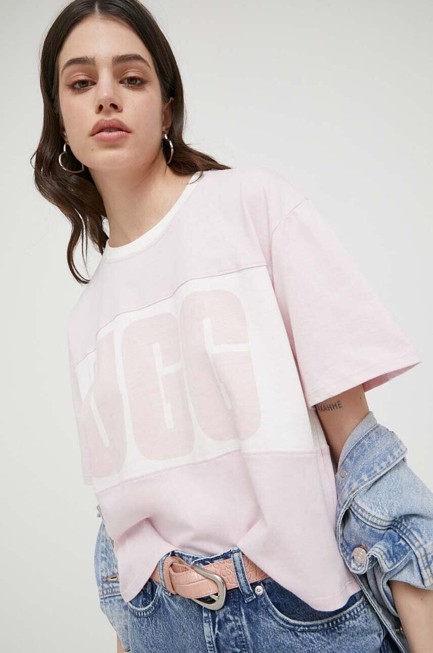 Ugg Памучна тениска в розово - Pepit.bg