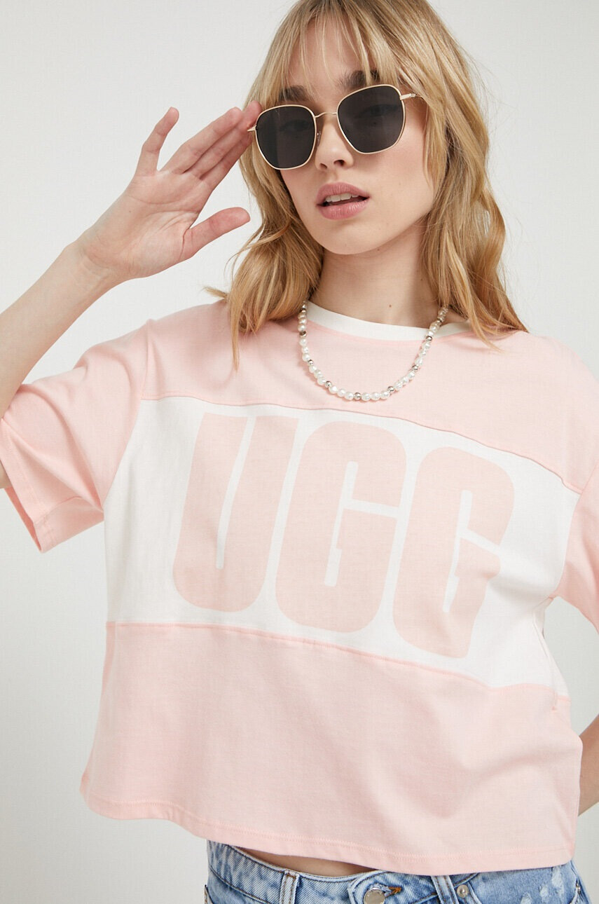 Ugg Памучна тениска в розово - Pepit.bg