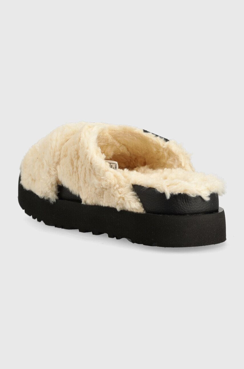 Ugg Пантофи W Fuzz Sugar Cross Slide в бежово - Pepit.bg