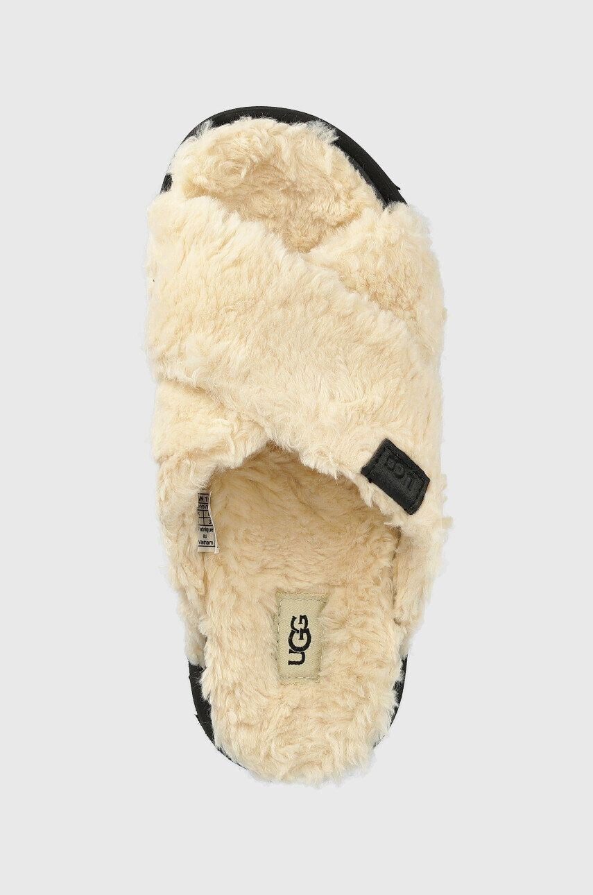 Ugg Пантофи W Fuzz Sugar Cross Slide в бежово - Pepit.bg