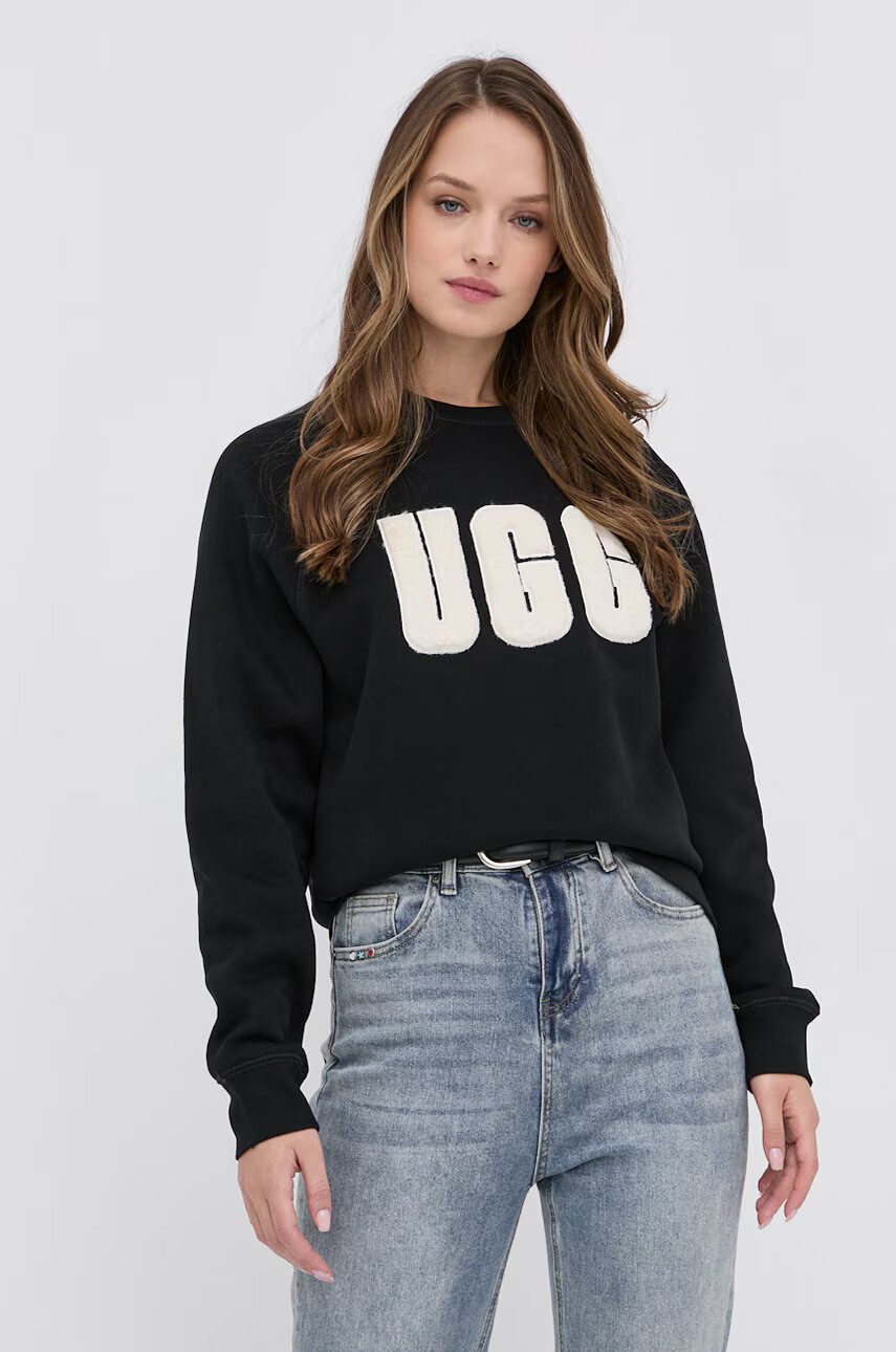 Ugg Суичър дамски в черно с апликация - Pepit.bg
