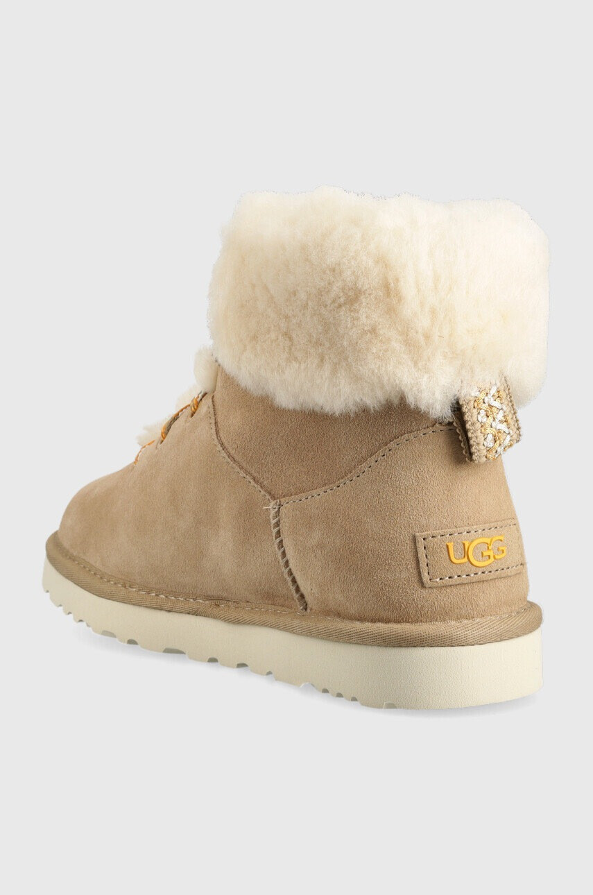 Ugg Велурени апрески W Classic Mini Alpine Lace в бежово - Pepit.bg
