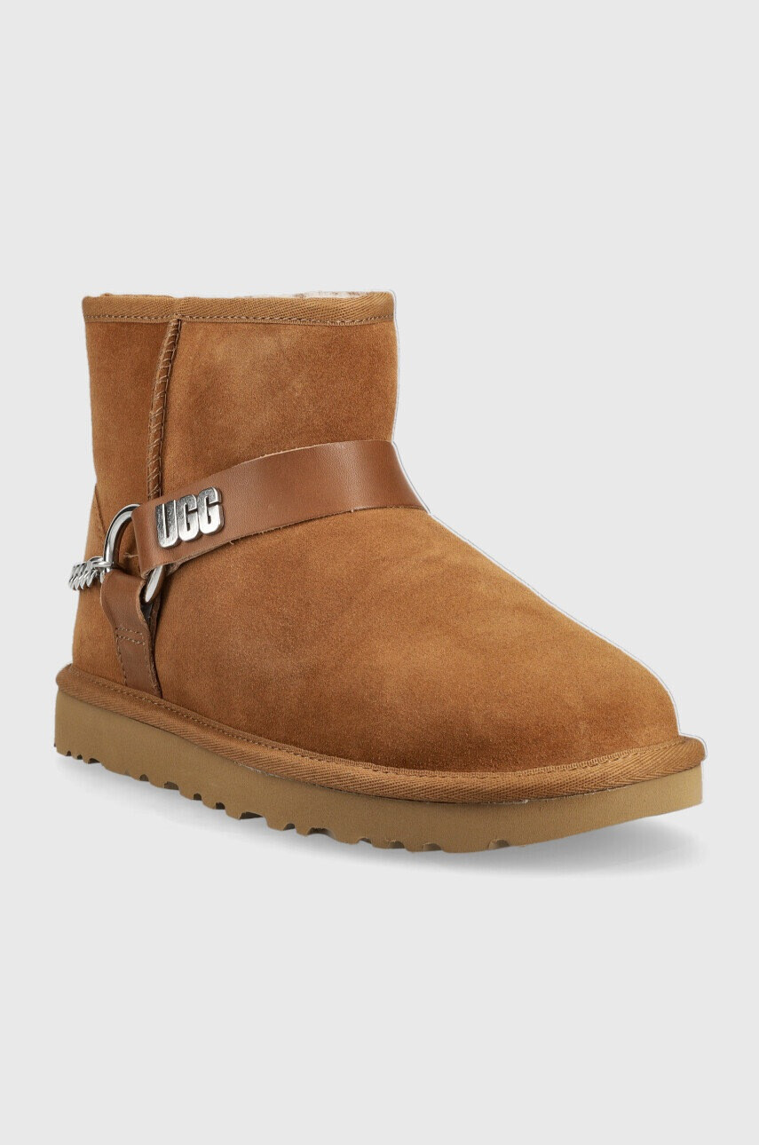 Ugg Велурени апрески W Classic Mini Chains Ii в кафяво - Pepit.bg