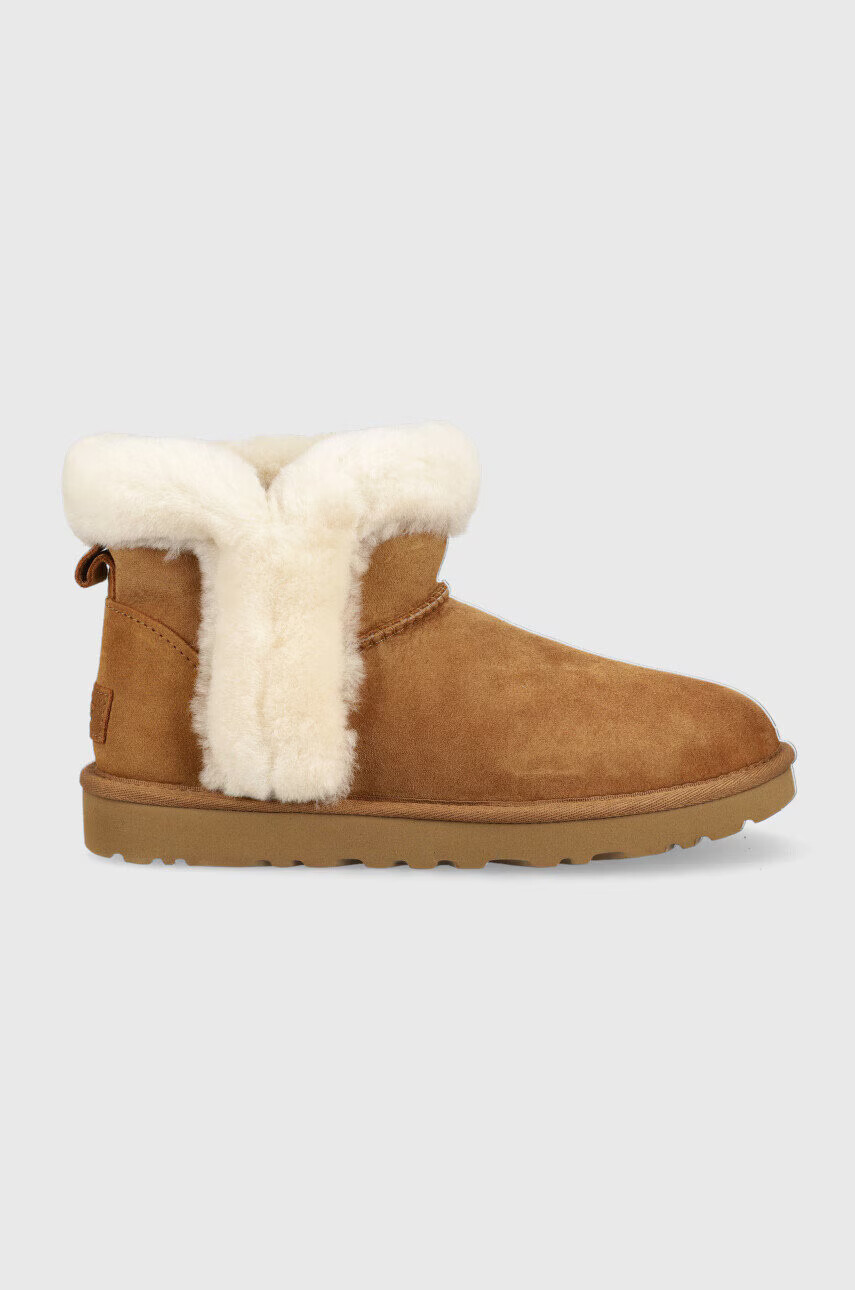 Ugg Велурени апрески W Classic Mini Heritage Fluff в кафяво - Pepit.bg