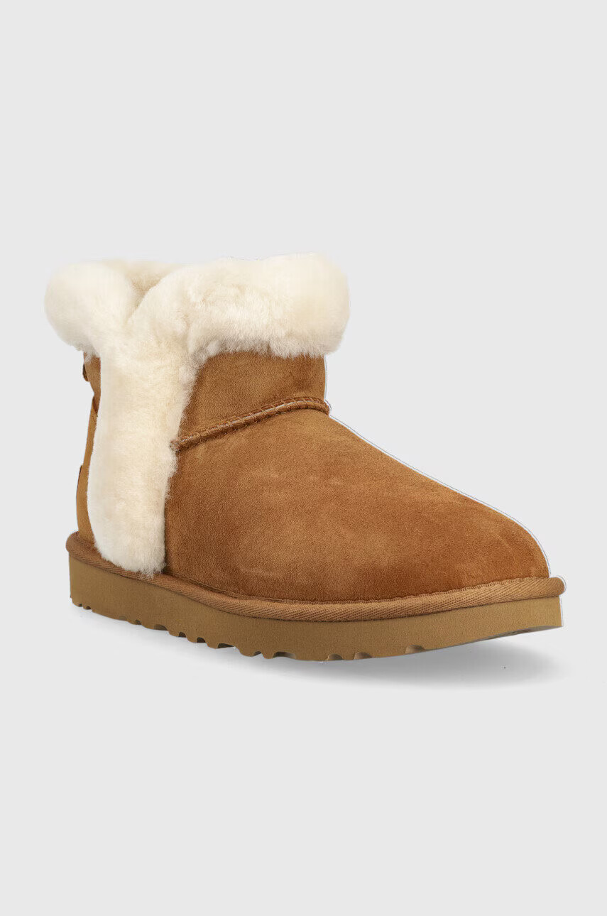 Ugg Велурени апрески W Classic Mini Heritage Fluff в кафяво - Pepit.bg