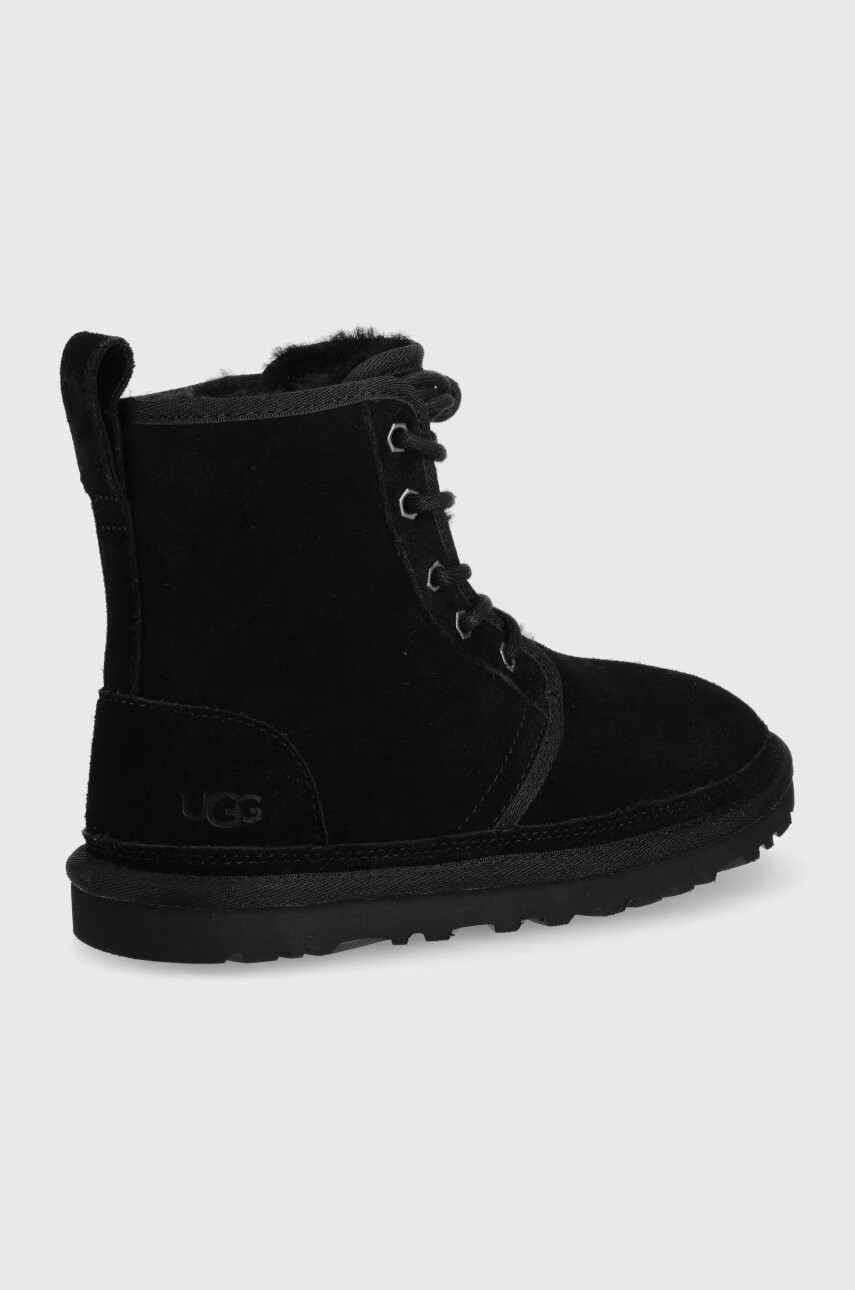 Ugg Велурени боти дамски в черно с равна подметка с изолация - Pepit.bg