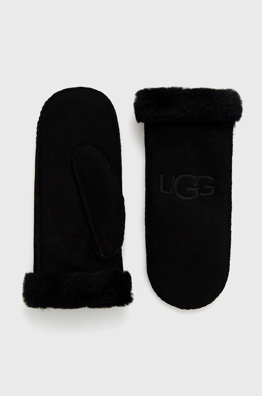 Ugg Велурени ръкавици дамски в черно - Pepit.bg