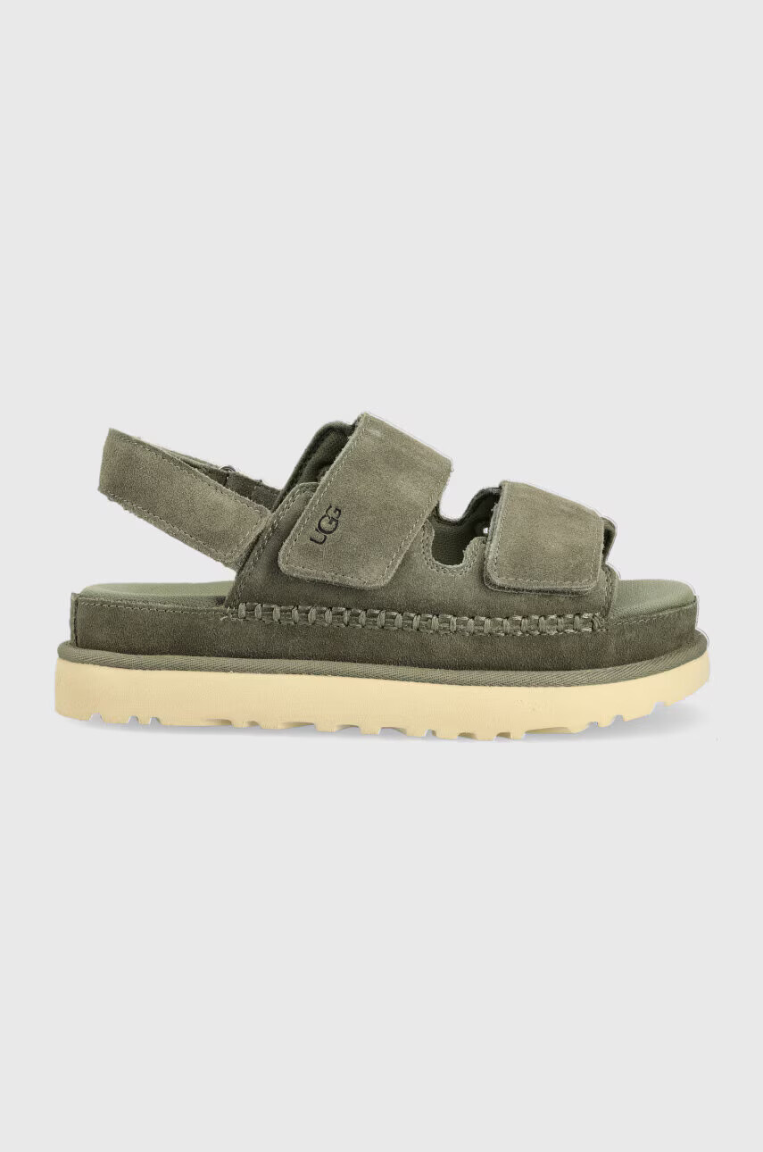 Ugg Велурени сандали Goldenstar в зелено с платформа 1141493 - Pepit.bg