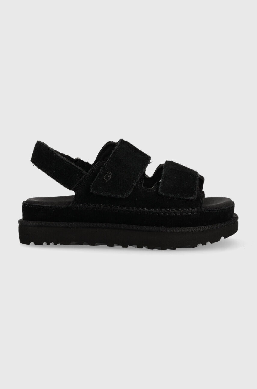 Ugg Велурени сандали Goldenstar в черно с платформа 1141493 - Pepit.bg
