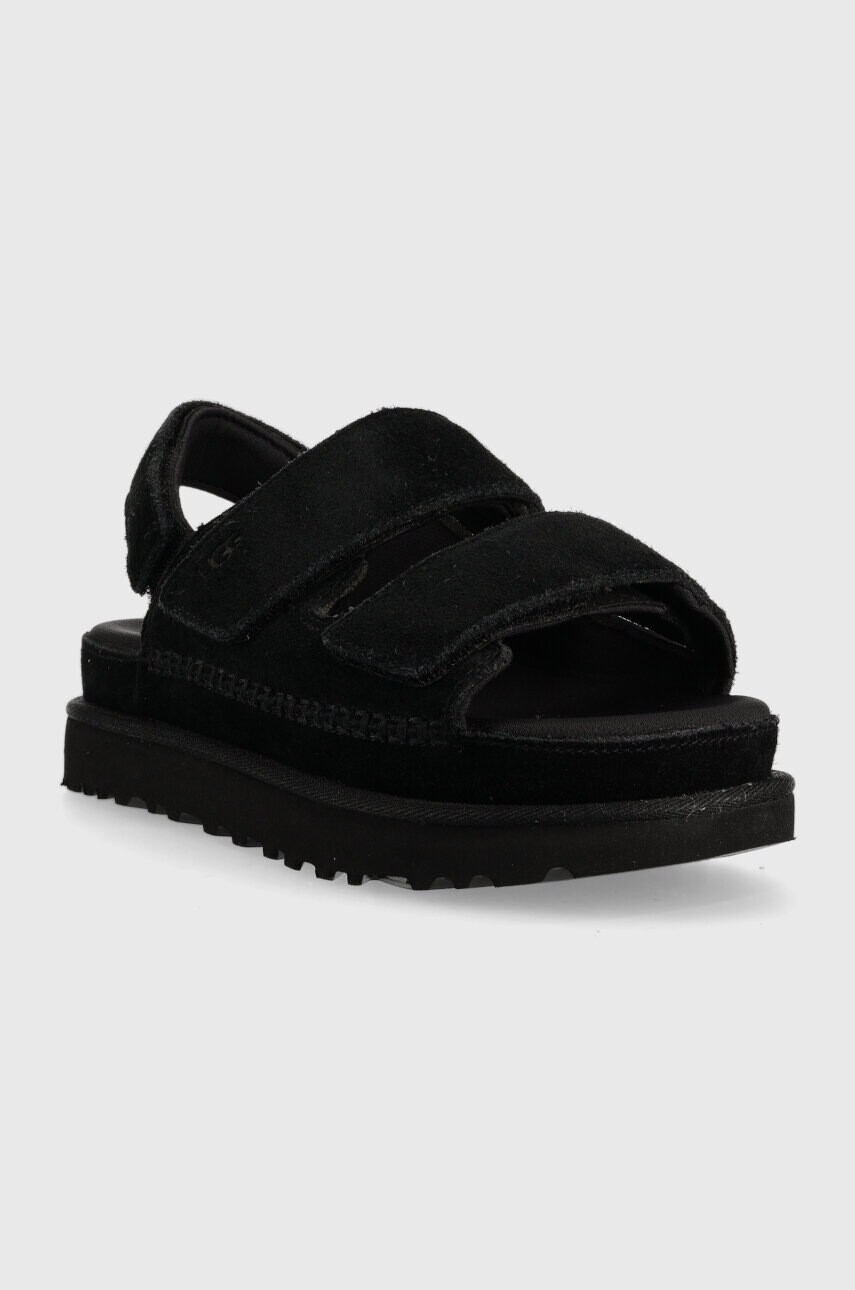 Ugg Велурени сандали Goldenstar в черно с платформа 1141493 - Pepit.bg
