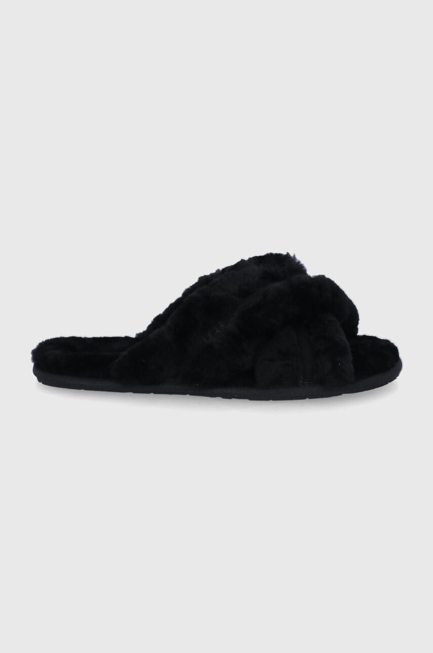 Ugg Вълнени пантофи в черно - Pepit.bg