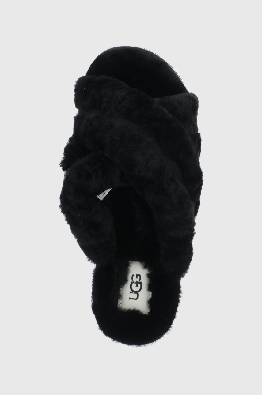 Ugg Вълнени пантофи в черно - Pepit.bg