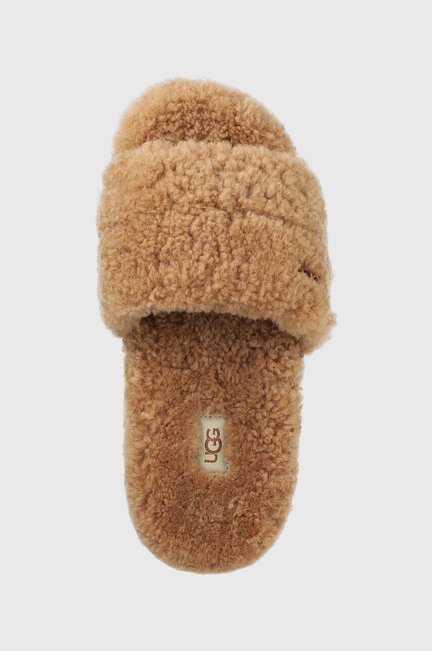Ugg Вълнени пантофи W Cozetta Curly в кафяво - Pepit.bg