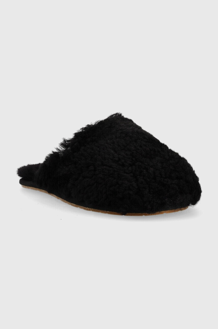 Ugg Вълнени пантофи W Maxi Curly Slide в черно 1133151.BLK - Pepit.bg