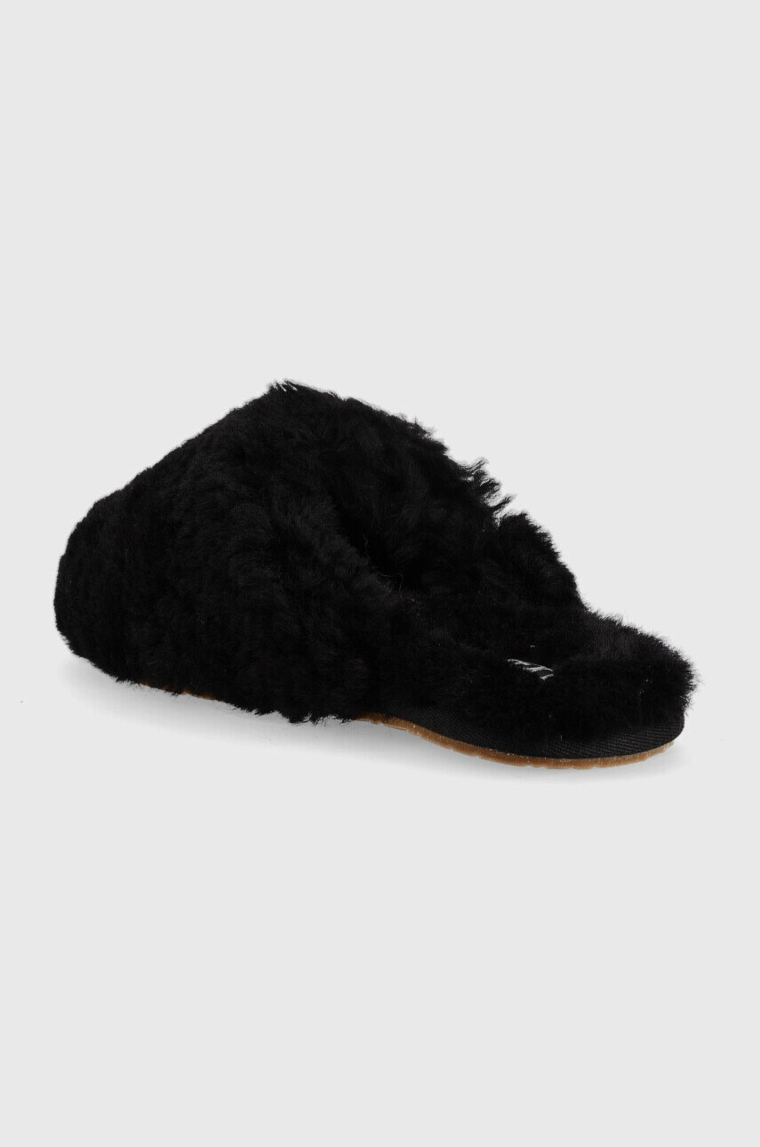 Ugg Вълнени пантофи W Maxi Curly Slide в черно 1133151.BLK - Pepit.bg