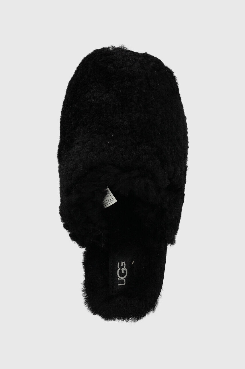 Ugg Вълнени пантофи W Maxi Curly Slide в черно 1133151.BLK - Pepit.bg