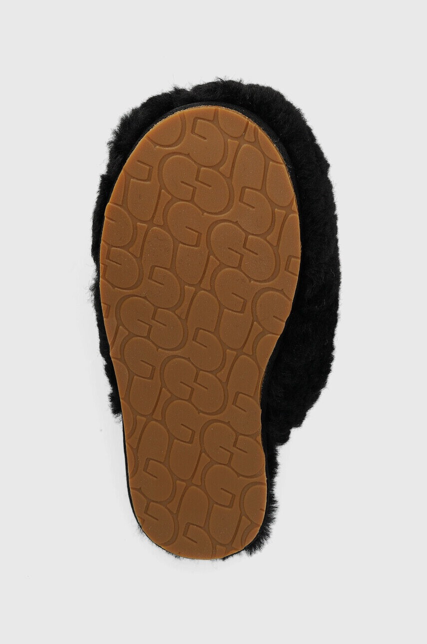 Ugg Вълнени пантофи W Maxi Curly Slide в черно 1133151.BLK - Pepit.bg