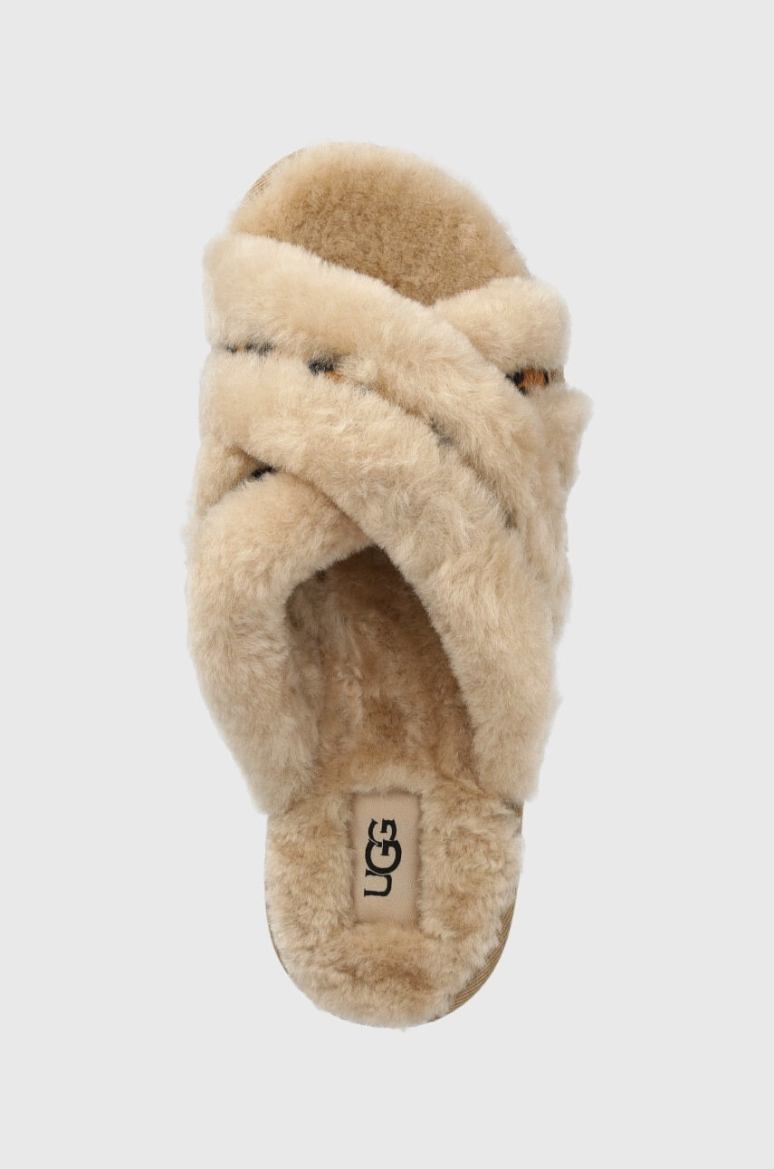 Ugg Вълнени пантофи W Scuffita Spotty в бежово - Pepit.bg