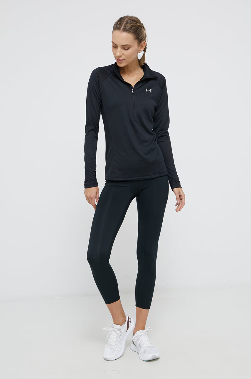 Under Armour Блуза с дълги ръкави 1320126 дамска в черно с поло - Pepit.bg