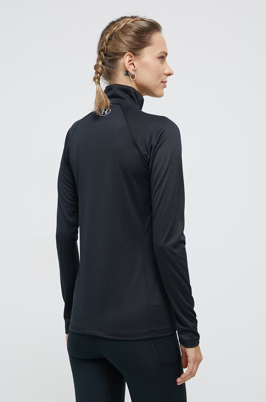 Under Armour Блуза с дълги ръкави 1320126 дамска в черно с поло - Pepit.bg