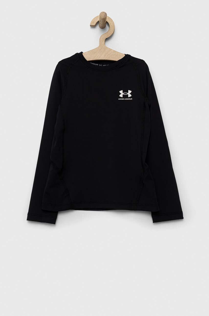 Under Armour Детска блуза с дълги ръкави в черно с изчистен дизайн - Pepit.bg