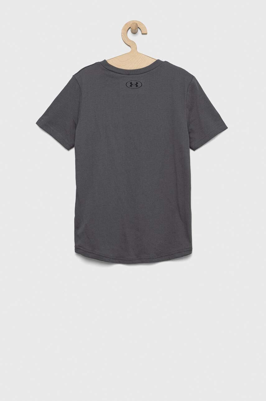 Under Armour Детска тениска в сиво с изчистен дизайн - Pepit.bg