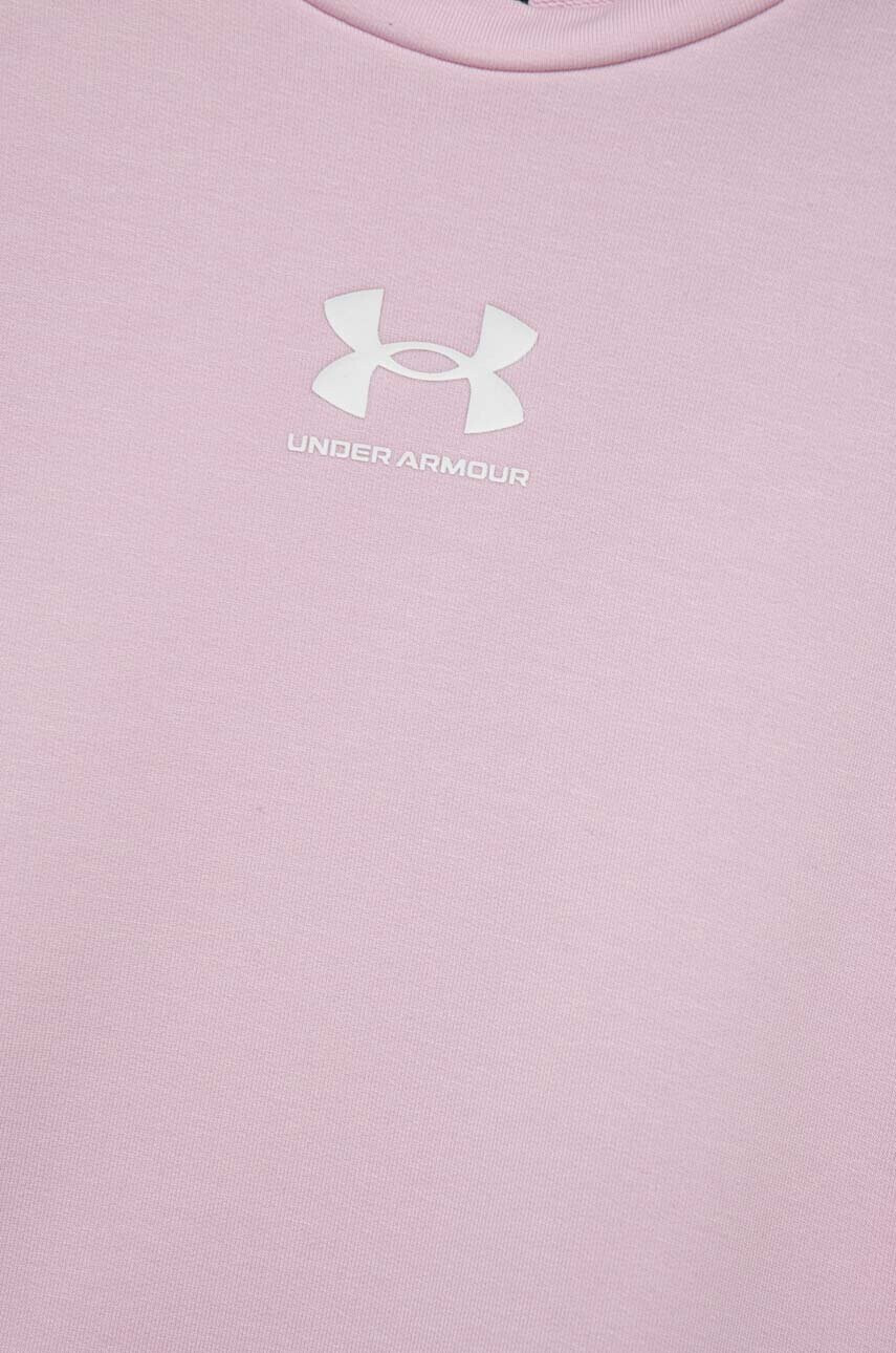 Under Armour Детски суичър в розово с принт - Pepit.bg