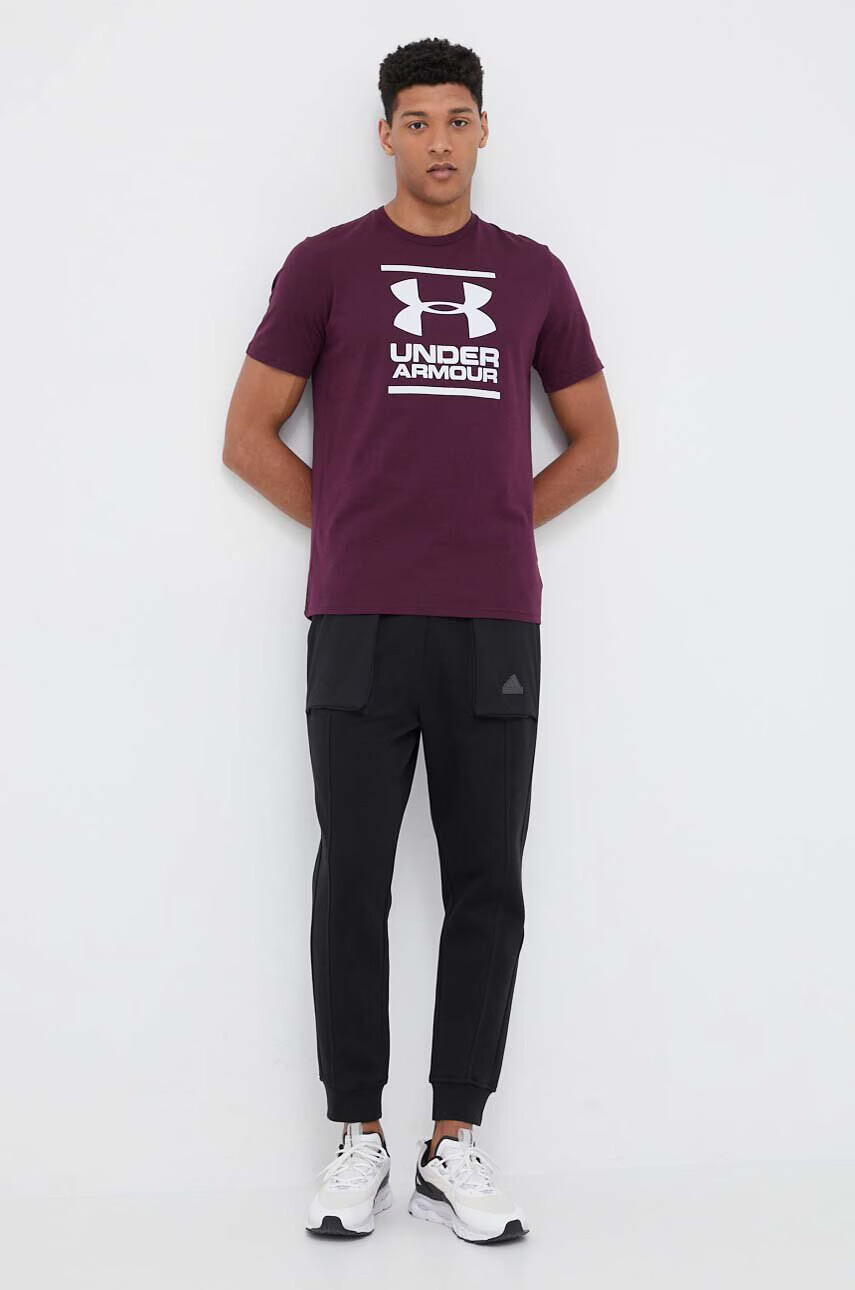 Under Armour Функционална тениска в лилаво с принт - Pepit.bg