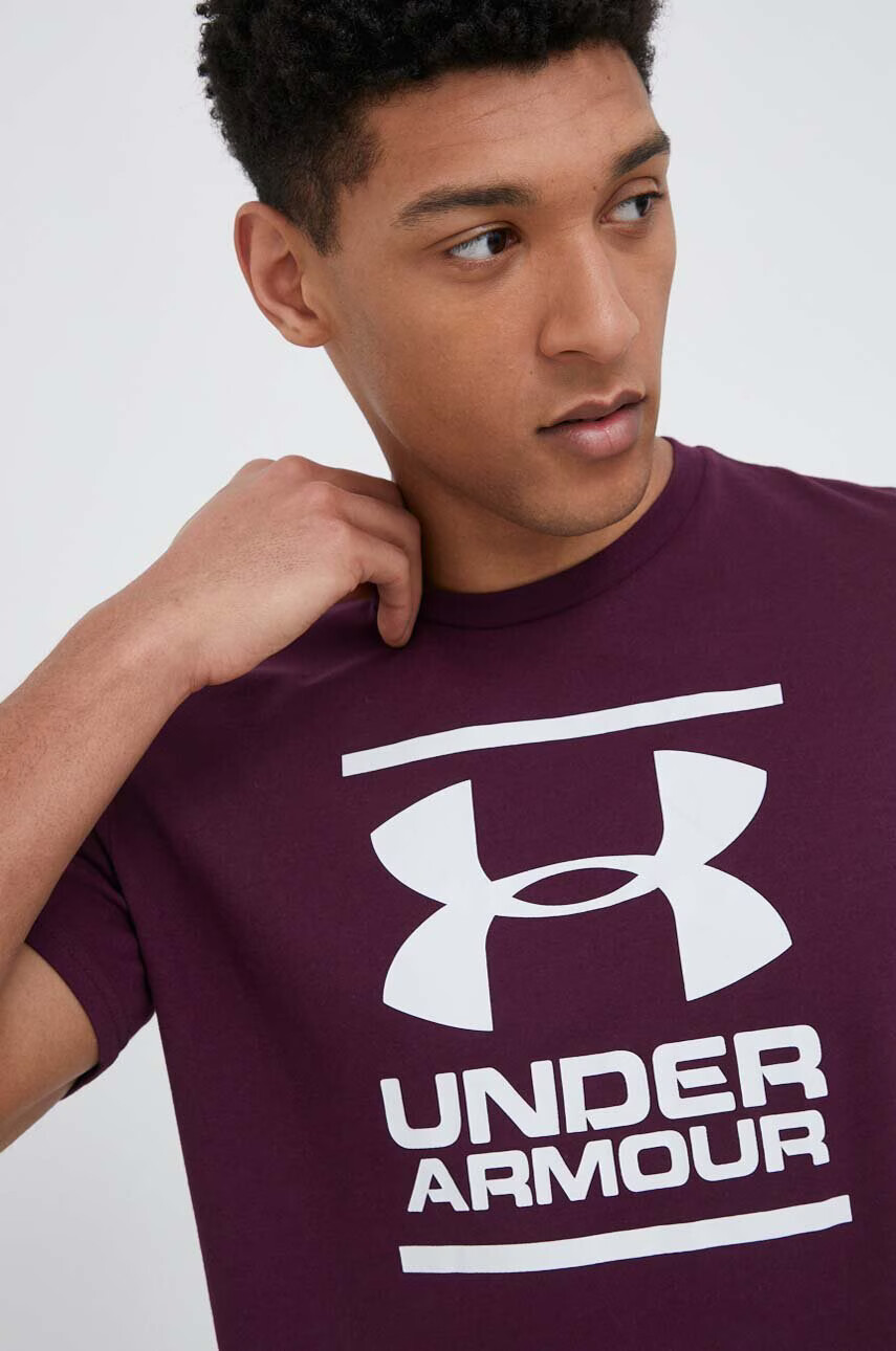 Under Armour Функционална тениска в лилаво с принт - Pepit.bg