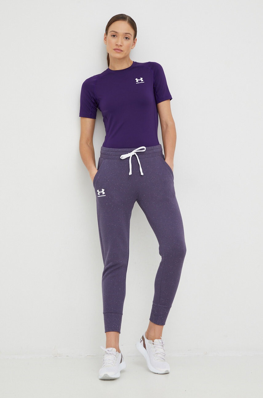 Under Armour Панталони в лилаво меланж на - Pepit.bg