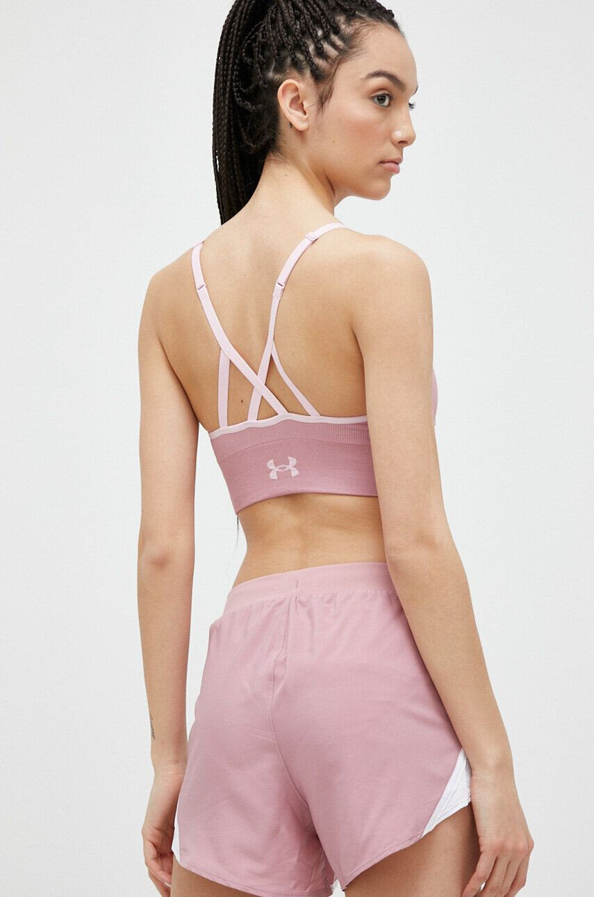 Under Armour Спортен сутиен Longline Rib в розово - Pepit.bg