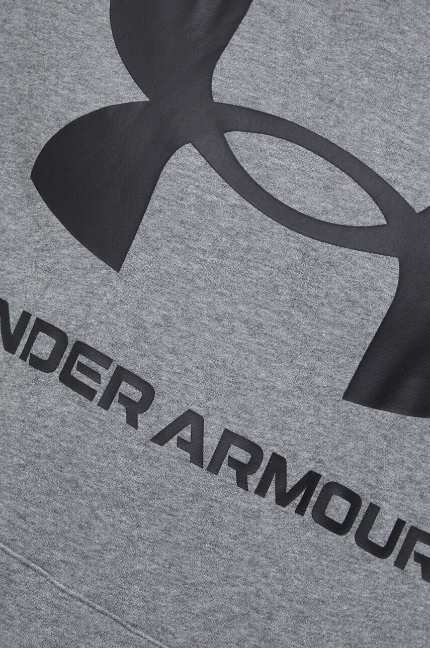Under Armour Суичър в сиво с качулка с принт - Pepit.bg