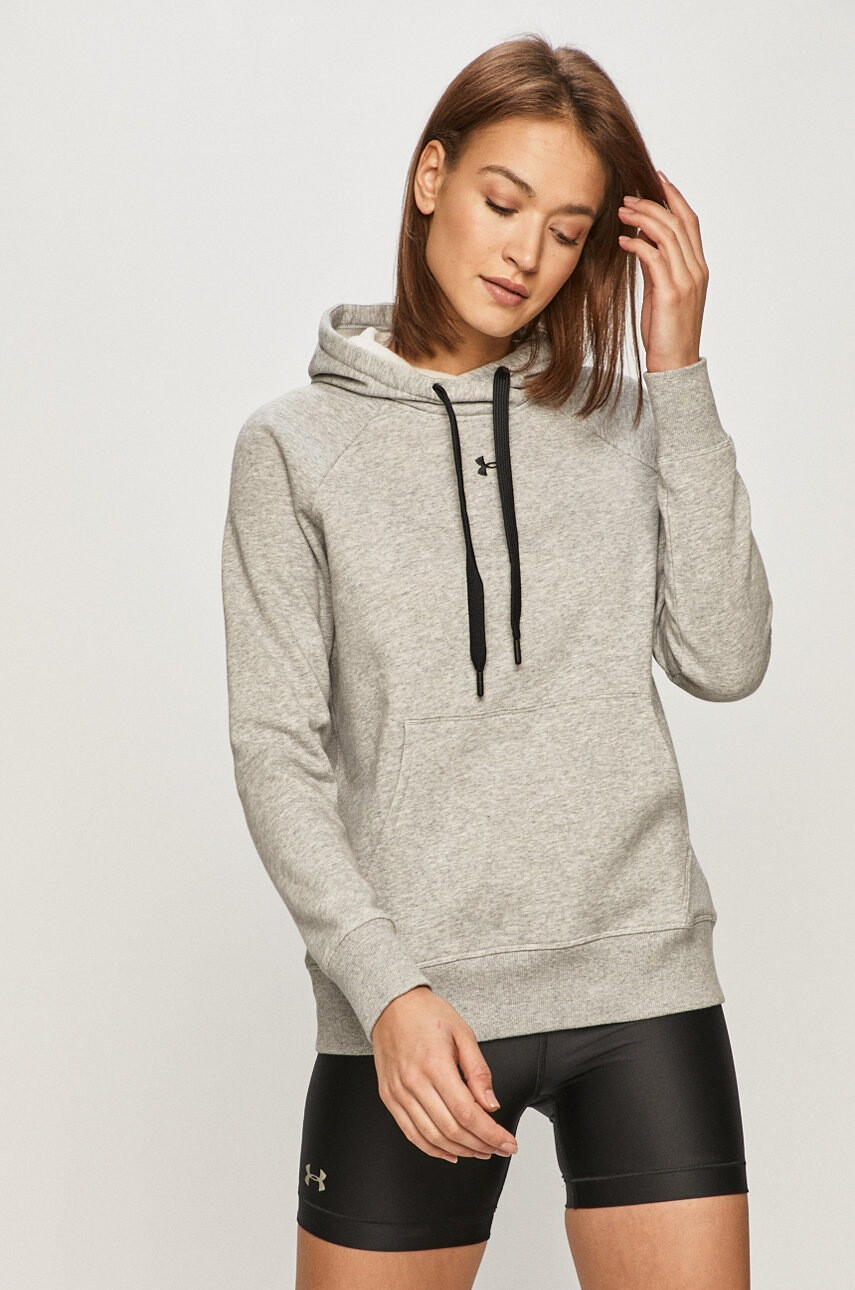 Under Armour Суичър 1356317 дамски в сиво с изчистен дизайн - Pepit.bg