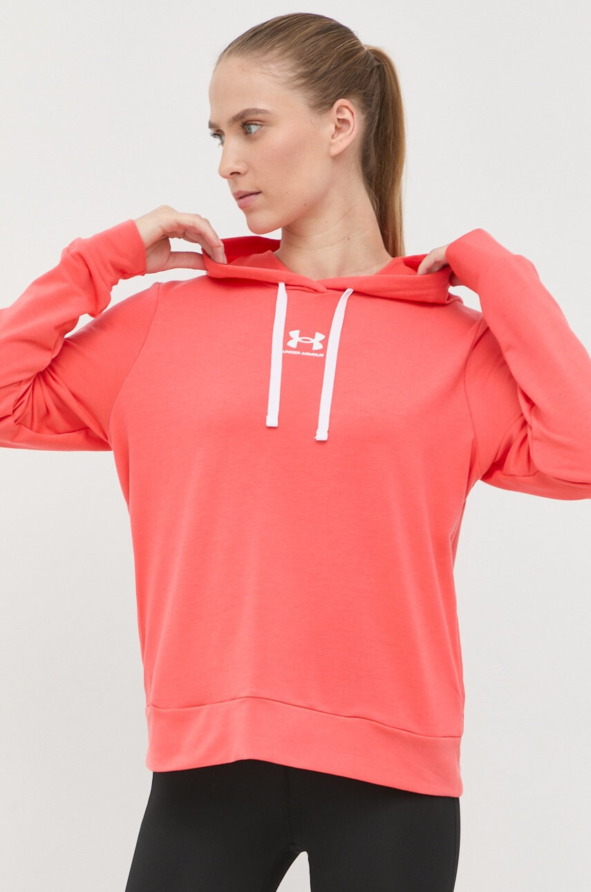 Under Armour Суичър 1369855 в червено с принт - Pepit.bg