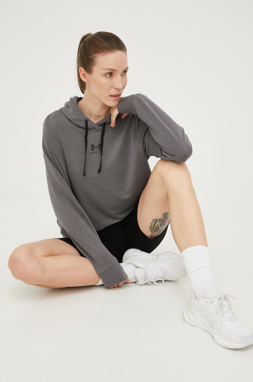 Under Armour Суичър 1369855 в сиво с принт - Pepit.bg