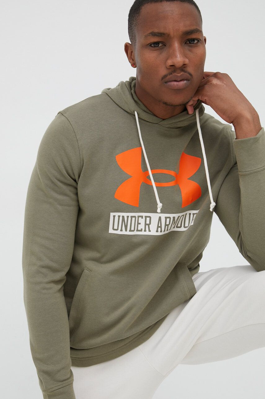 Under Armour Суичър 1370390 в зелено с принт - Pepit.bg