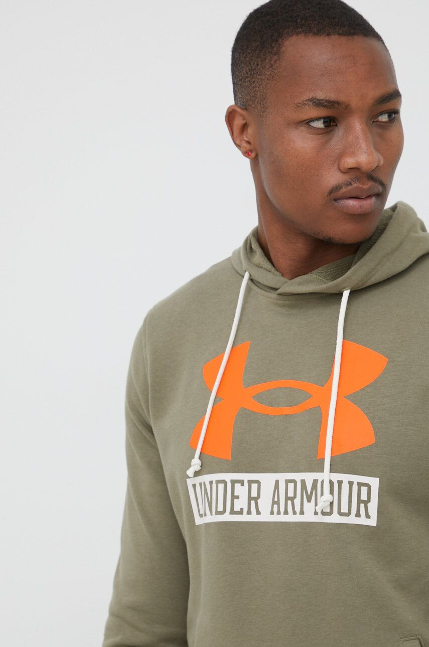 Under Armour Суичър 1370390 в зелено с принт - Pepit.bg